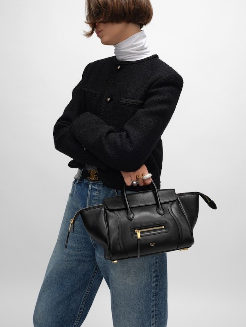 Brand NEW!! CELINE LITTLE LUGGAGE IN GRAINED CALFSKIN Black MSRP $3990 USD W/COA - Picture 10 of 16